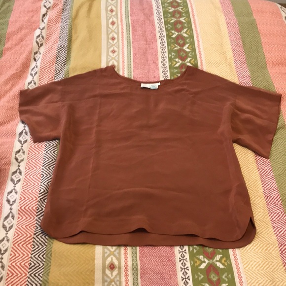 Anthropologie Tops - Burnt Orange Silk Blouse